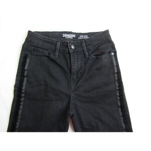 Denizen Jeans Black Satin Racing Stripes High Rise Ankle Skinny Women's Size 2